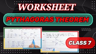 CLASS 7 Maths chapter 16 Pythagoras Theorem Worksheet in hindi [upl. by Terence]