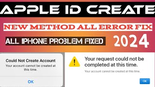 Could Not Create Apple id  How To Fix Could Not Create Apple id  Apple Id Create New Method 2024 [upl. by Pattison]