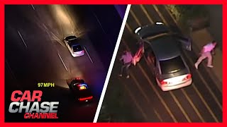 Wild LA Car Chase ends as driver passenger run into Walmart  Car Chase Channel [upl. by Kingsbury]