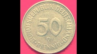 1974 Germany 50 Pfennig Coin [upl. by Alegnatal893]