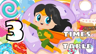 3 Times Table Song for Kids  Multiplication Song nurseryrhymes kidslearning kidssong [upl. by Nylasej]