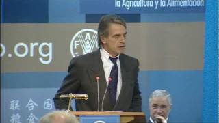 Jeremy Irons speaks at the World Food Day 2011 ceremony [upl. by Cresa710]