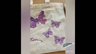 Stofftasche mit Glitzer Schmetterling  538 DIYKreativIdee [upl. by Eben695]