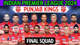 IPL 2024 Punjab Kings New Squad  Punjab Team Squad 2024  PBKS Team Full Squad  PBKS Team 2024 [upl. by Wyly]