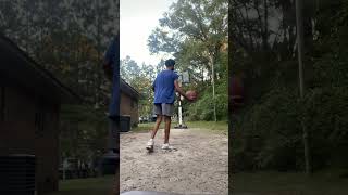 Shooting around on my Spalding 60 Basketball hoop [upl. by Nennerb]