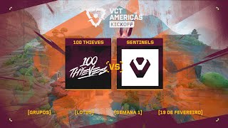 100 Thieves x Sentinels Mapa 1 Lotus  VCT Americas Kickoff [upl. by Edison594]