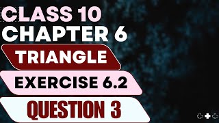 Ex 62 class 10 q3  Exercise 62 class 10 question 3 Ch6 Triangles NCERT Class 10 MATH 9maths [upl. by Amisoc356]