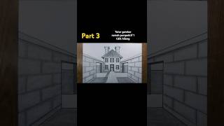 tutorial gambar perspektif 1 titik  gambar desain rumah simple youtubeshort  PART 3 [upl. by Adai]