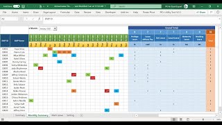 Annual Leave Tracker with DailyMonthly View in Excel [upl. by Thurber4]