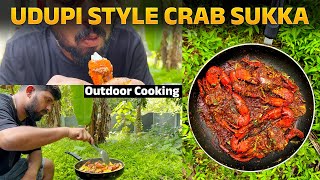 Udupi Style Crab Sukka  Outdoor Cooking [upl. by Spohr]