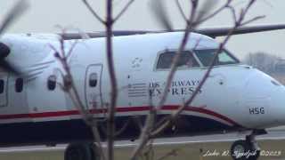 US Airways Express Piedmont Airlines DHC8102 N912HA Taxi and Takeoff from KBUF [upl. by Yboc]