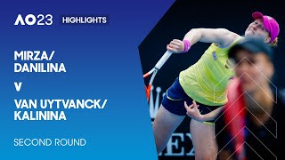 MirzaDanilina v Van UytvanckKalinina Highlights  Australian Open 2023 Second Round [upl. by Duer931]