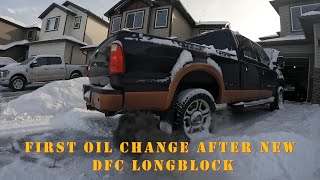 First oil change on the new 64 Powerstroke DFC longblock [upl. by Fassold]