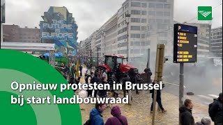 Opnieuw protesten in Brussel bij start landbouwraad [upl. by Aieken]