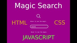 Magic Search Box with HMTL CSS  jQuery [upl. by Stroup]