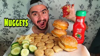 SVENSKA MUKBANG NUGGETS MED KYCKLINGBURGARE [upl. by Eserahc]