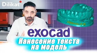 ExoCad для начинающих  Нанесение надписи на модель [upl. by Delos]