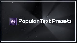 Popular Text Presets  After Effects [upl. by Alfons]