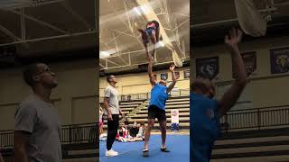 Cheerleaders are practicing a new coed skill [upl. by Mcintyre]