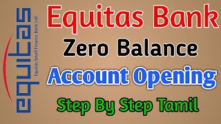 Equitas Bank Zero Balance Account Opening Step by Step in Tamil l Equitas Bank Account Open  TMM [upl. by Faina]