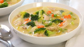 Creamy Chicken Soup with Vegetables  Hearty amp Nutritious Fall Recipes [upl. by Glick]