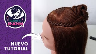 Peinado casual con trenzas invertidas  Secretos de Jeann 💥 [upl. by Gersham]