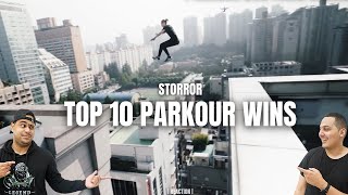 Top 10 Parkour WINS  STORROR  REACTION [upl. by Inglis504]