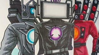 How To Draw Titan TV Man vs Titan Speakerman Vs Titan Cameraman [upl. by Rozamond]