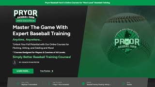 Pryor Baseball Farm Training Courses for Players amp Coaches Master Pitching Hitting Fielding and [upl. by Aneej]