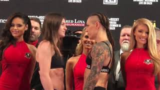 Katie Taylor vs Eva Wahlstrom FACE OFF at WEIGH IN [upl. by Buck]