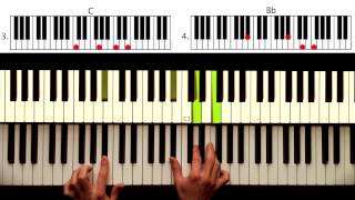 How to play Locked out of heaven  Bruno Mars Original Piano lesson Tutorial by Piano Couture [upl. by Ahsiret]