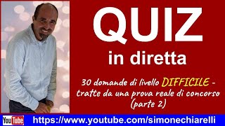 QUIZ in diretta 30 domande di livello DIFFICILE parte 2 [upl. by Ssepmet243]