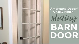 Upcycle a Paned Door Into a Sliding Barn Door Tutorial  DecoArt® [upl. by Yenroc]