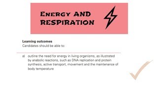 Energy and Respiration  A Level Biology  Part 1 [upl. by Adolpho]