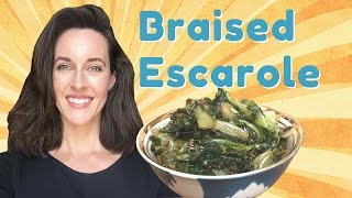 Cooking Demo Braised Escarole with Onions  Braising vegetables vegetarian vegan cooking [upl. by Cohen184]