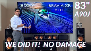 83quot Sony Bravia XR A90J OLED TV Unboxing amp Wall Mounting  XR83A90J [upl. by Sipple]