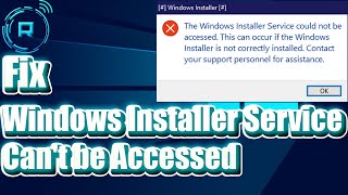 Fix Windows Installer Service Cant be Accessed [upl. by Ravid]