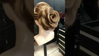 Rose Bun Hairstyle Tutorial  hairstyle makeuptutorial shorts [upl. by Anirazc110]