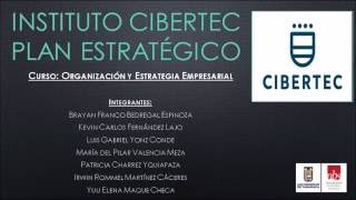 Plan estrategico CIBERTEC Oxford Group [upl. by Auberon]