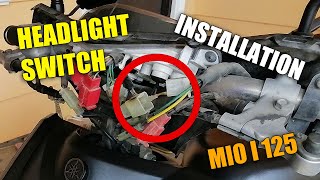 Mio i 125  Headlight switch  Installation  Right hand switch [upl. by Alesig]