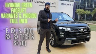 2024 Creta Facelift Variants Explained with Pricing New features in E EX S So SX amp SXo [upl. by Dominus373]