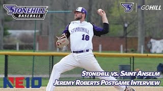 Stonehill College Baseball Team Earns a 81 Victory Over Saint Anselm College [upl. by Onitnelav201]