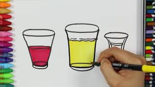 Malvorlagen  Brille Coloring Seite🍶  Wie zeichne und färbe Gläser  MalereiMalbuch Farbe lernen [upl. by Meekah]