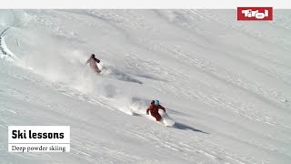 Skiing lessons Deep powder skiing  Online ski course [upl. by Jaal344]