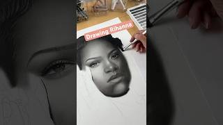 Drawing Rihanna drawing realistic pencildrawing fenty [upl. by Cnut]