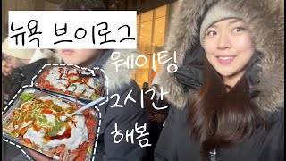 NYC VLOG🗽 🔥 뉴욕맛집부시기 새벽에 푸드트럭 줄을 2시간 서보았어요 ADELS FAMOUS HALAL FOOD [upl. by Windham]