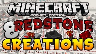 8 EPIC REDSTONE CREATIONS Minecraft Pocket Edition Map [upl. by Einyaj]