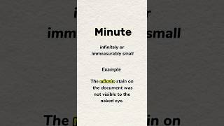 Minute  meaning  example  pronounce howtopronounce english shorts wordsofwisdomstories [upl. by Theurer]