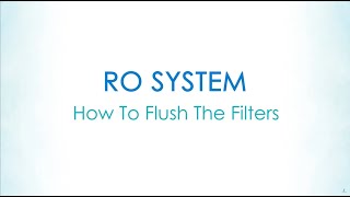 Reverse Osmosis Flushing The Filters [upl. by Nyllek]