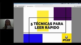 ¿Cómo aprender a leer rápido Taller técnicas de lectura rápida [upl. by Auqinahs]